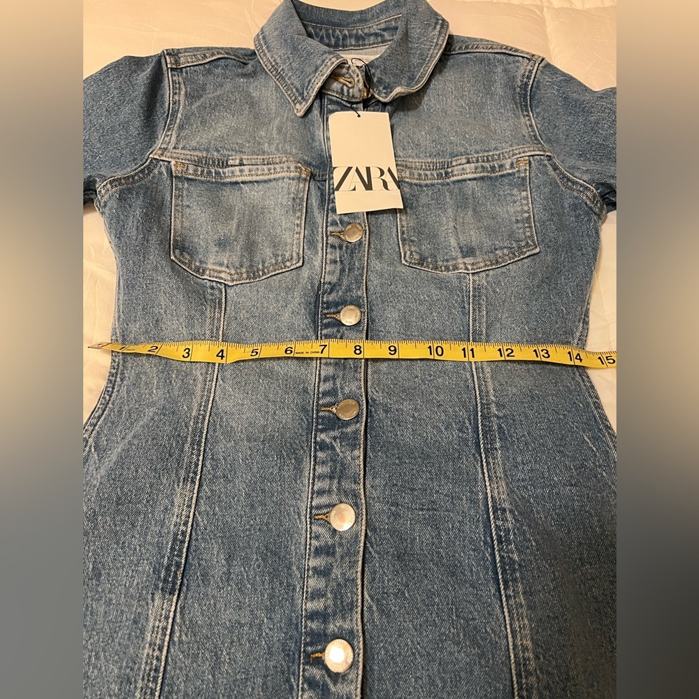 Zara Fitted mini dress denim NWT brand new - Picture 2 of 5